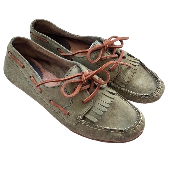 Frye Suede Wendy Lace-Up Loafers - Picture 2 of 8